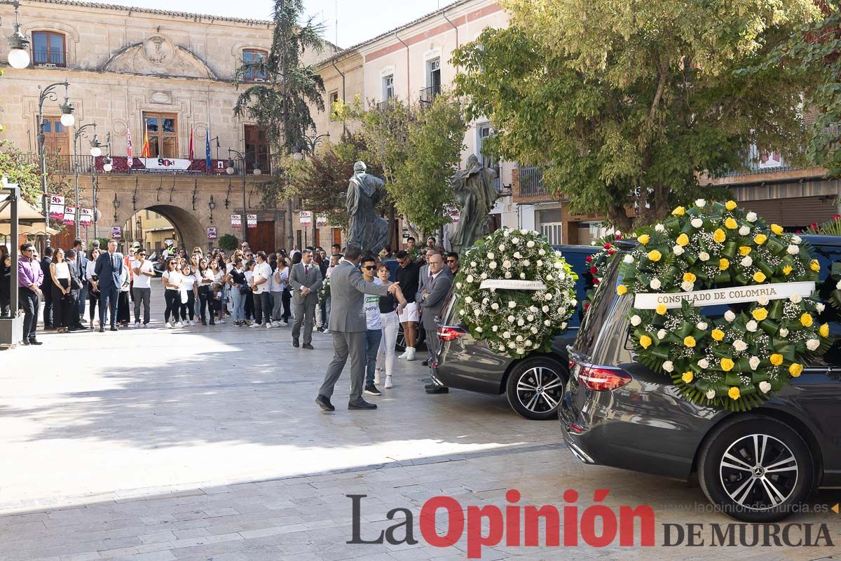 Imágenes del funeral en Caravaca de algunas de las víctimas del incendio en las discotecas de Murcia