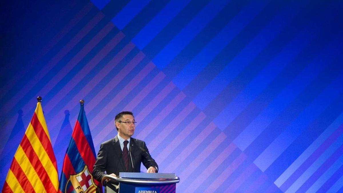 Josep Maria Bartomeu, durante la última asamblea de compromisarios