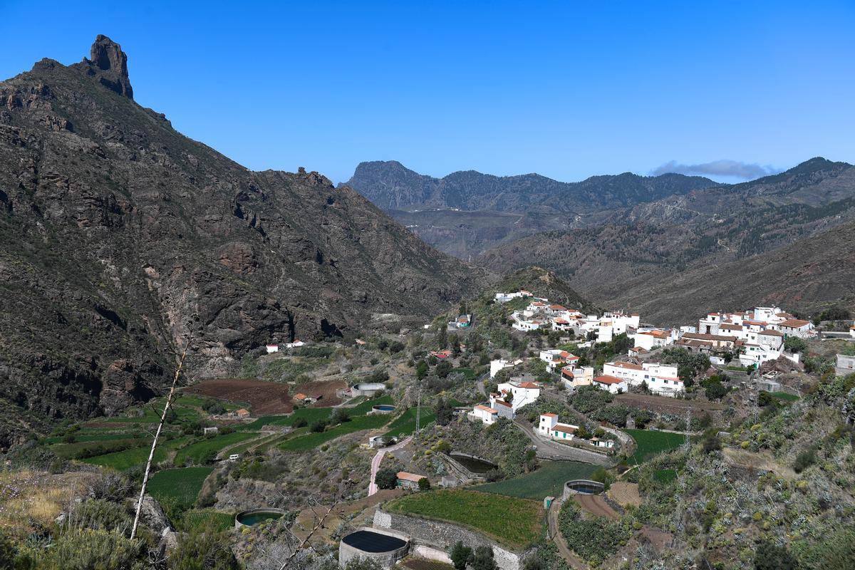 Viviendas y fincas en el municipio de Tejeda, en Gran Canaria.
