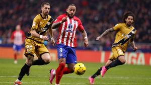 Memphis Depay of Atletico de Madrid in action during the Spanish League, LaLiga EA Sports, football match played between Atletico de Madrid and Rayo Vallecano at Civitas Metropolitano stadium on January 31, 2024 in Madrid, Spain.