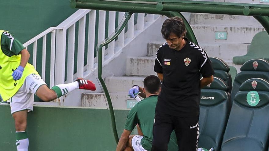 Pacheta pensativo, durante el encuentro del pasado viernes frente al Extremadura