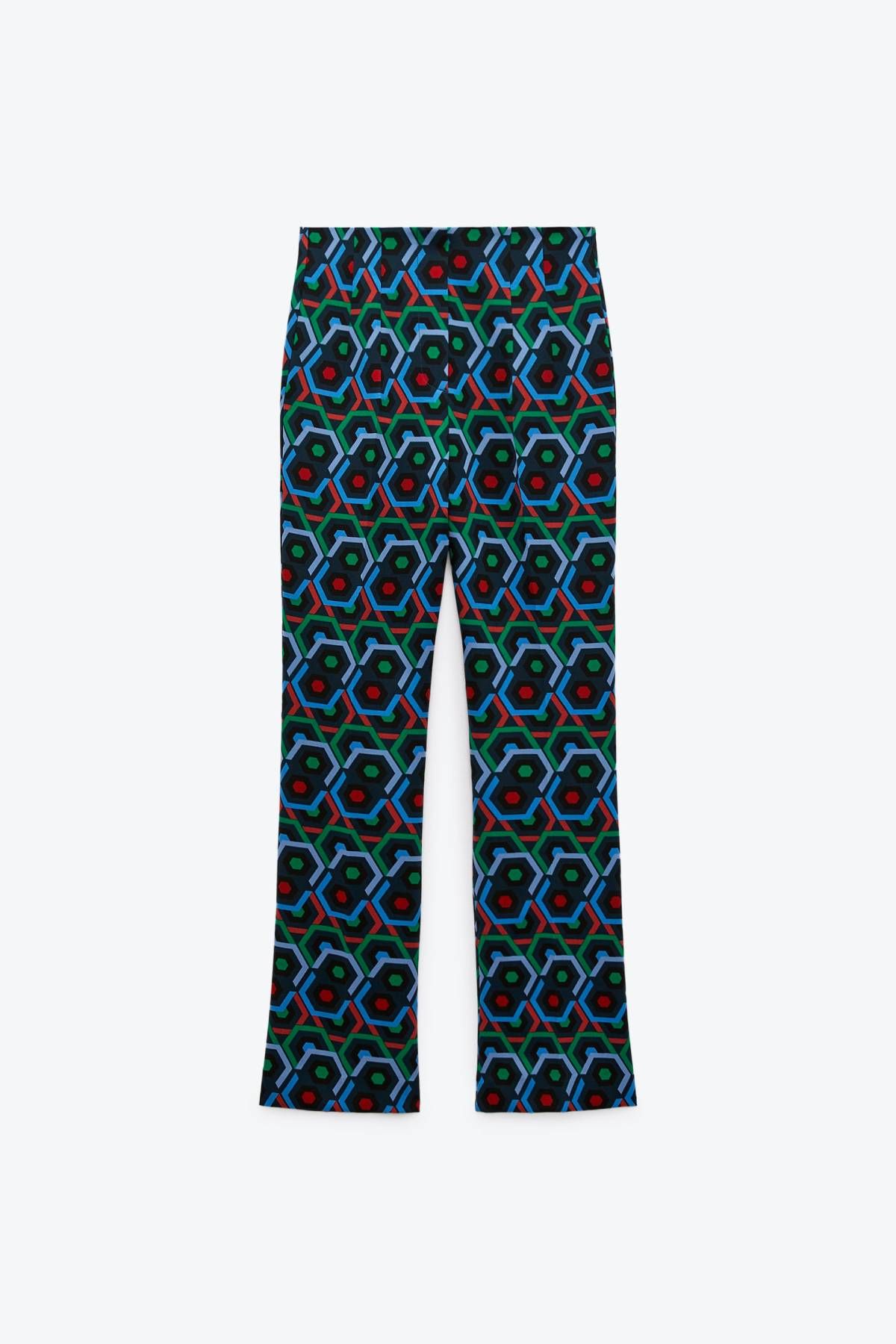 Pantalón de estampado geométrico de Zara