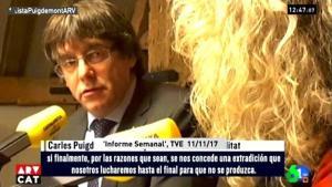 Carles Puigdemont i Mònica Terribas, a Brussel·les.