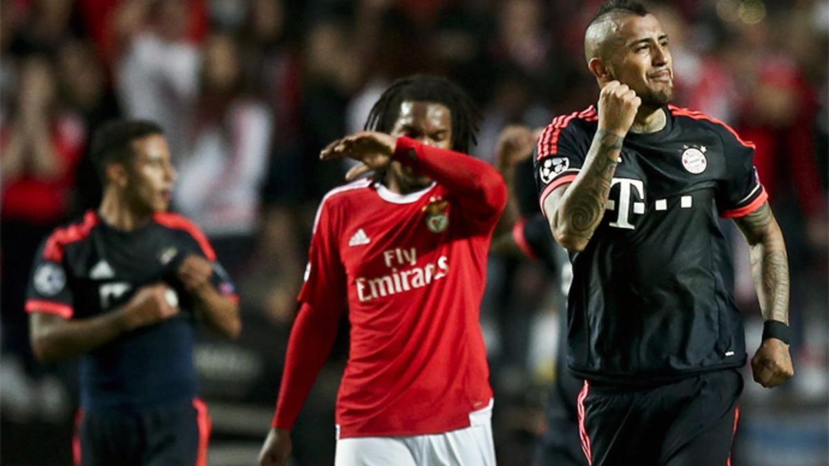 El gol de Vidal acabó con el susto del Benfica