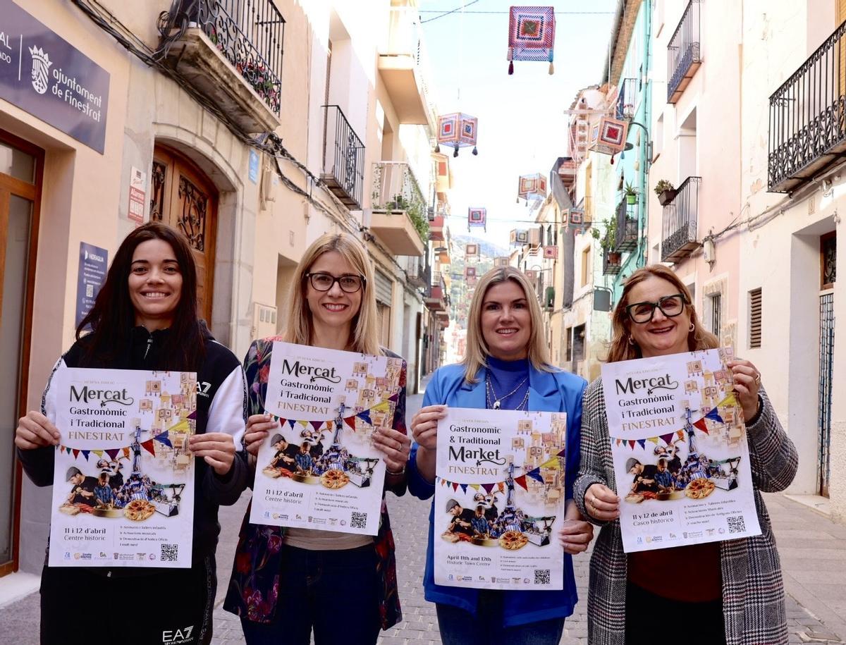 La presentación de esta X edición contó con la Alcaldesa, Nati Algado; la concejala de Mercados, Donna R. Plummer; la Presidenta de l’Associació de Dones, Maribel Algado y Menvi Soguez, de la Comissió de Festes 2026 La Xirimbela.