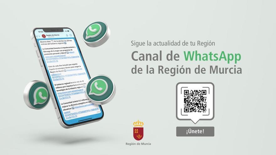 El Gobierno de la Región de Murcia estrena canal de difusión en WhatsApp