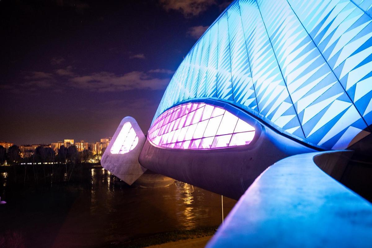 El espectáculo de luces celebrado en Mobility City con motivo de su tercer aniversario.