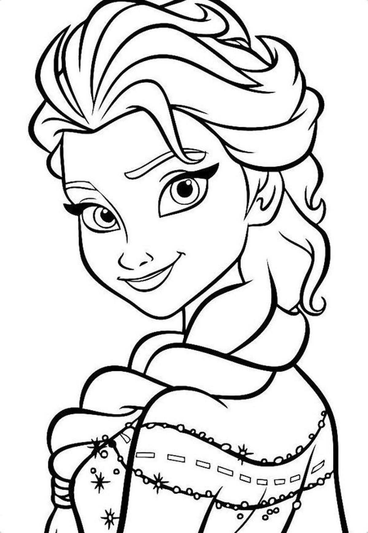 Dibujo de Elsa para colorear esta Navidad.