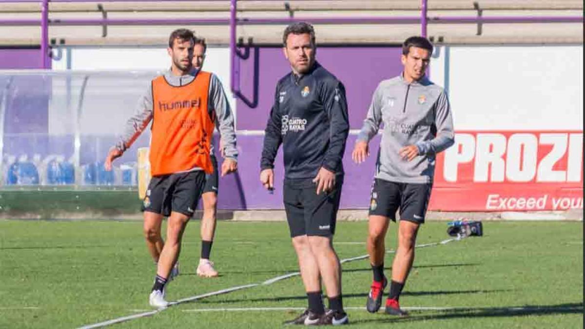 Sergio González, en el entrenamiento del Valladolid