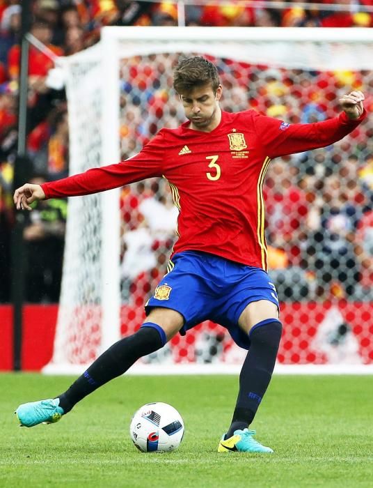 Gerad Piqué, durante el partido ante la República Checa