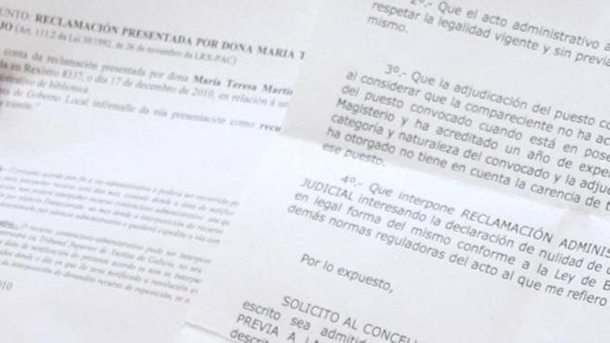 Papeles de una denuncia administrativa