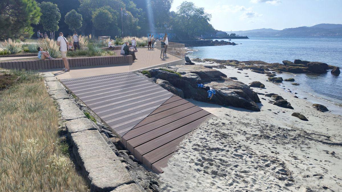 Así lucirá la nueva pasarela en A Punta.