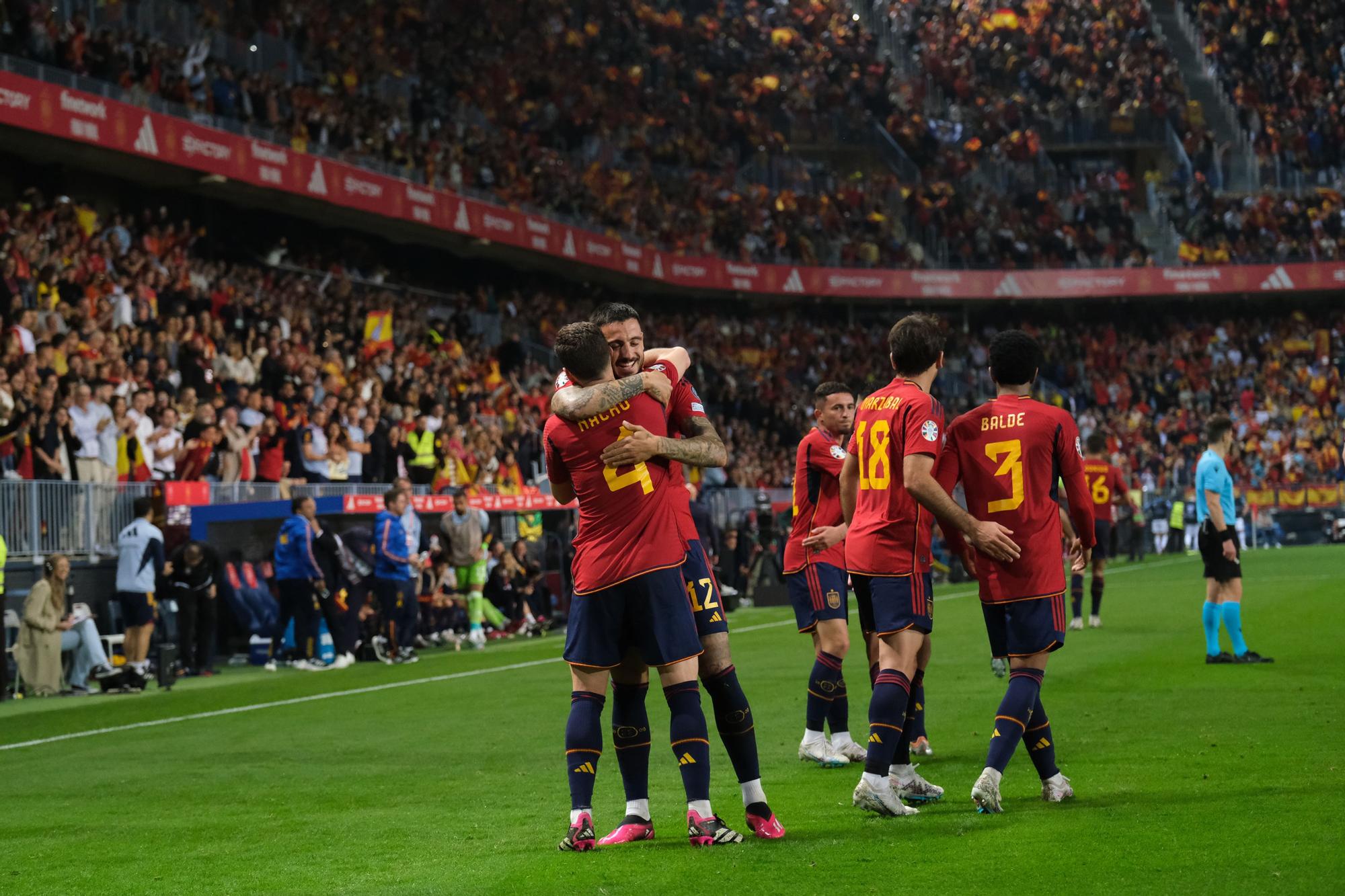 La Roja juega en Málaga contra Noruega, en imágenes