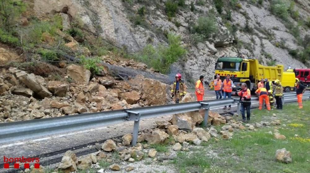 Esllavissada a la C-16, a Guadiola de Berguedà