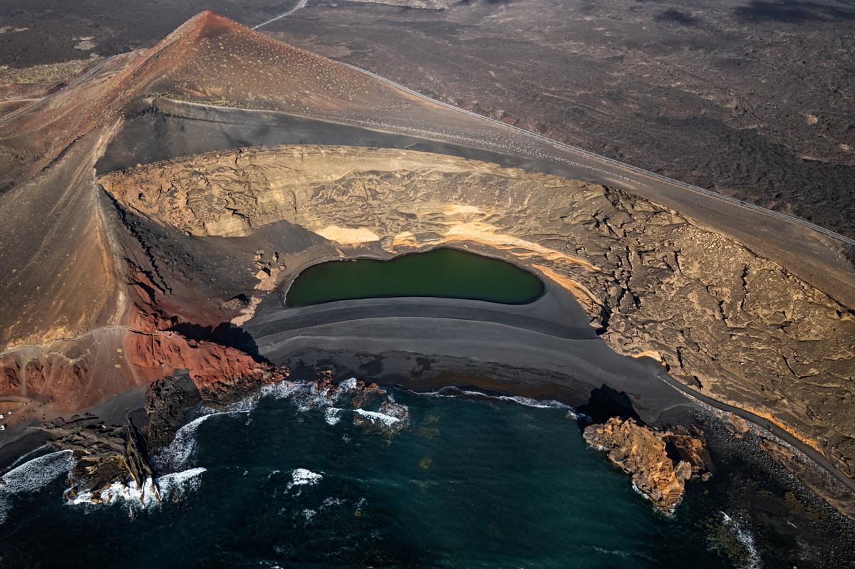 Laguna de Los Clicos o Charco Verde en Lanzarote