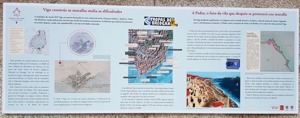 El Concello diseña un recorrido por el antiguo trazado de sus defensas con paneles informativos y marcas viales.