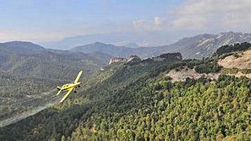 Una avioneta fa el tractament en anys anteriors