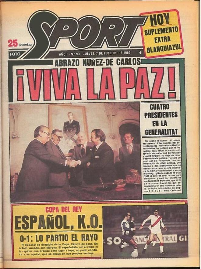 1980 - Los presidentes de Barça y Madrid firman la paz