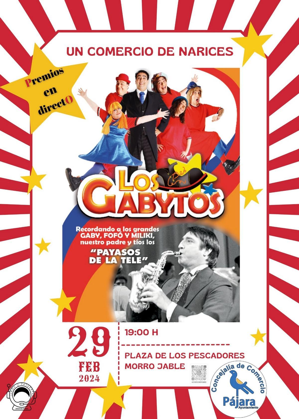 Cartel 'Los Gabytos' del Carnaval de Morro Jable, en Fuerteventura.
