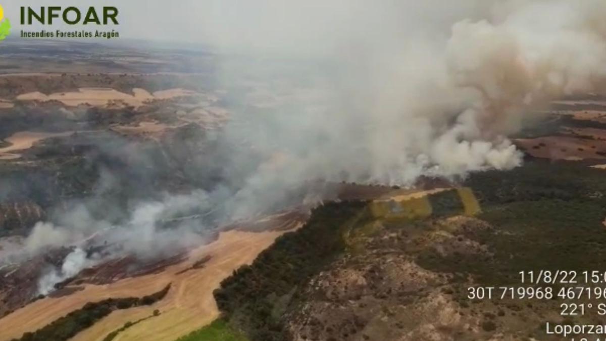 Imagen del incendio de Loporzano, Huesca