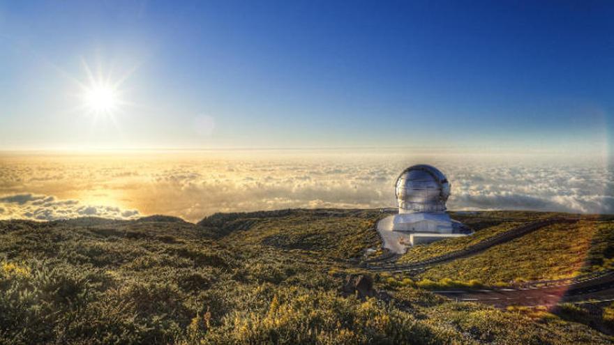 El Gran Telescopio Canarias en el Observatorio del Roque de Los Muchachos, en las cumbres de La Palma.