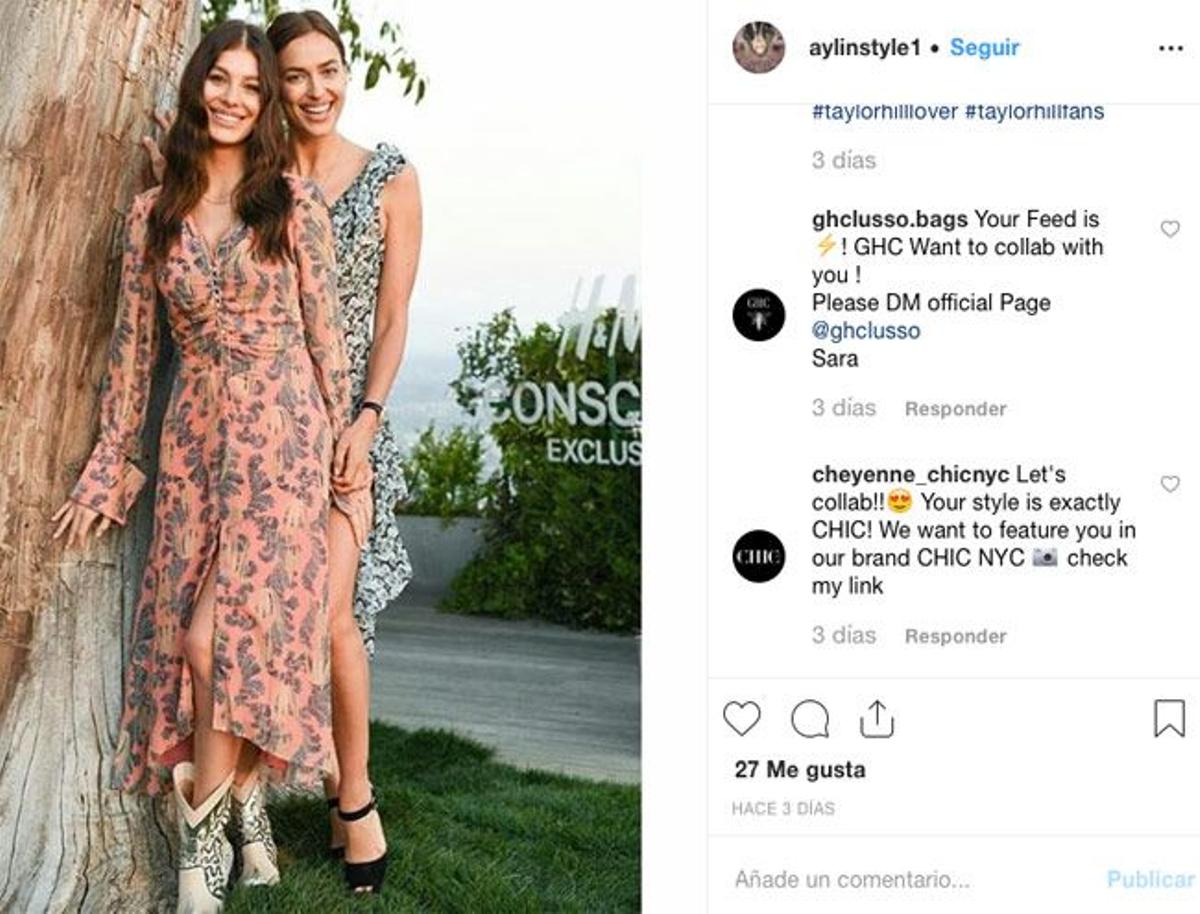 El look de Camila Morrone (junto a Irina Shayk) con sus botas de cowboy de H&amp;M Conscious