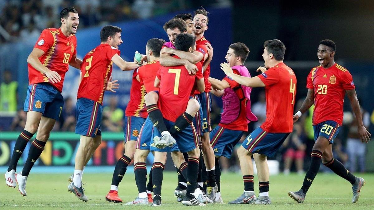 zentauroepp48879759 udine  italy   30 06 2019   spain players celebrate after th190701133740