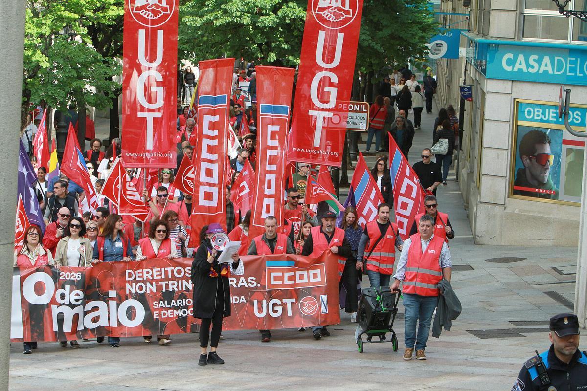 La clase trabajadora toma las calles de Ourense por el 1 de mayo