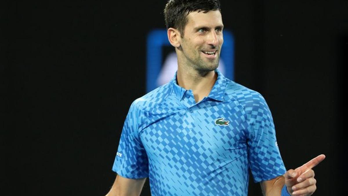 Djokovic celebra un punto.