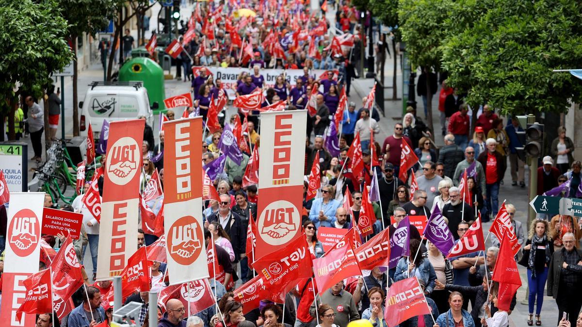 Manifestación del 1 de Mayo en Castellón, en 2024.