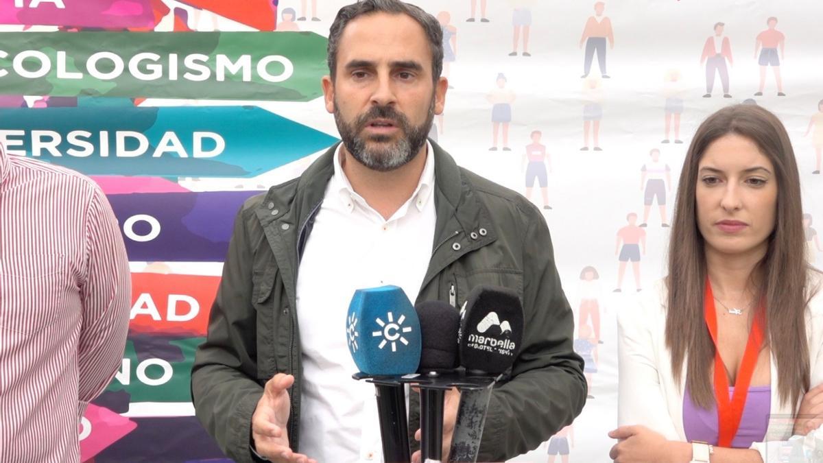 Daniel Pérez, secretario general del PSOE de Málaga, en un acto de las Juventudes Socialistas de Andalucía en Málaga.