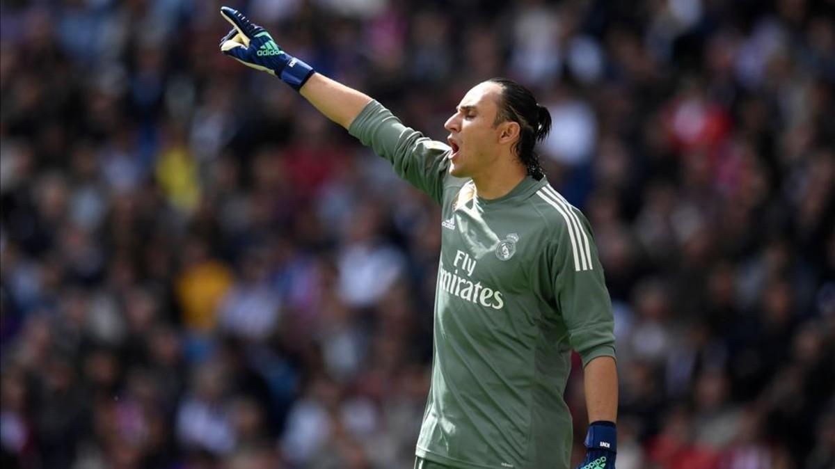 Keylor Navas durante el juego Real Madrid - Atlético