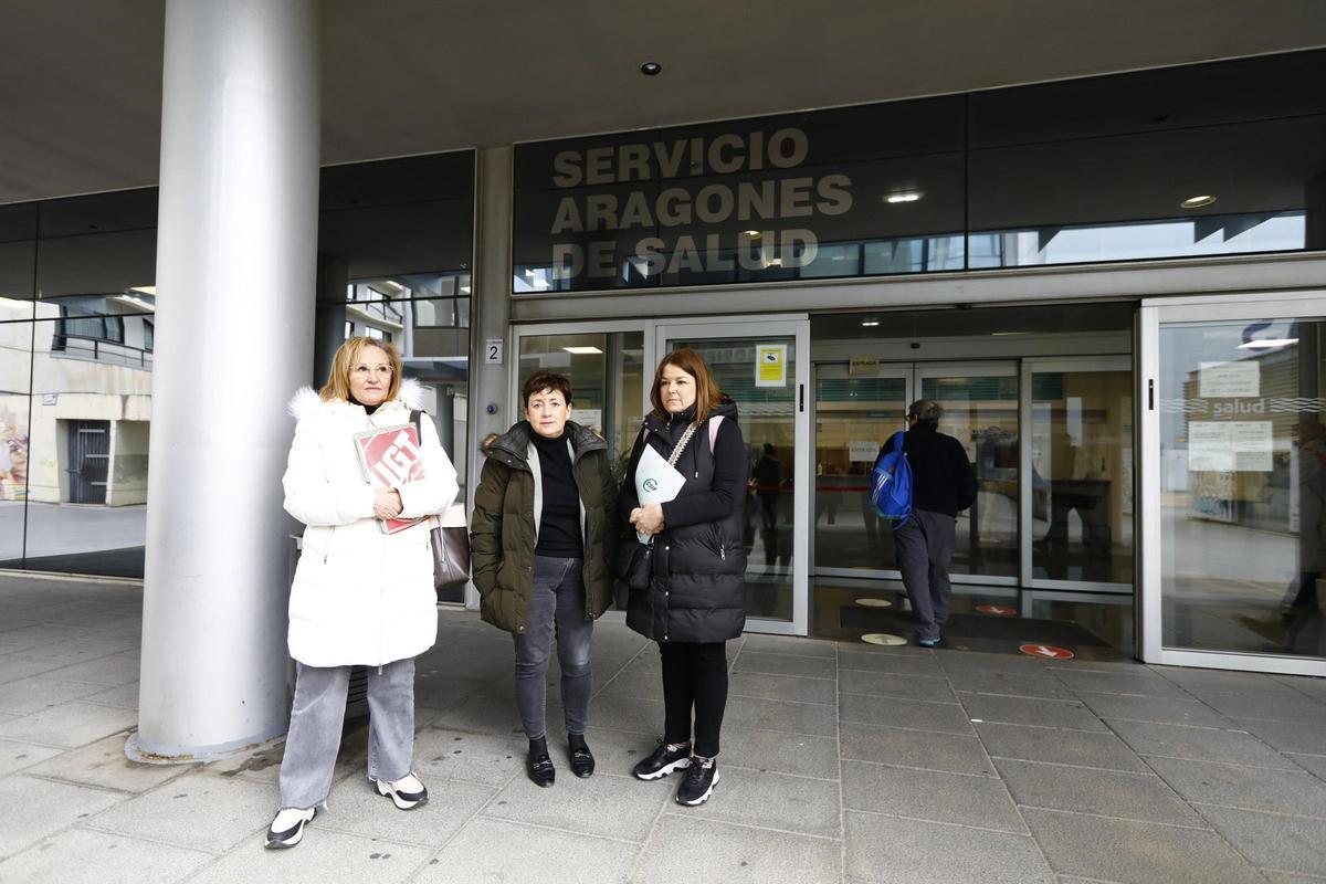 Lahoz, Lizana y Fessenden, antes de entrar a la última reunión con el Salud.