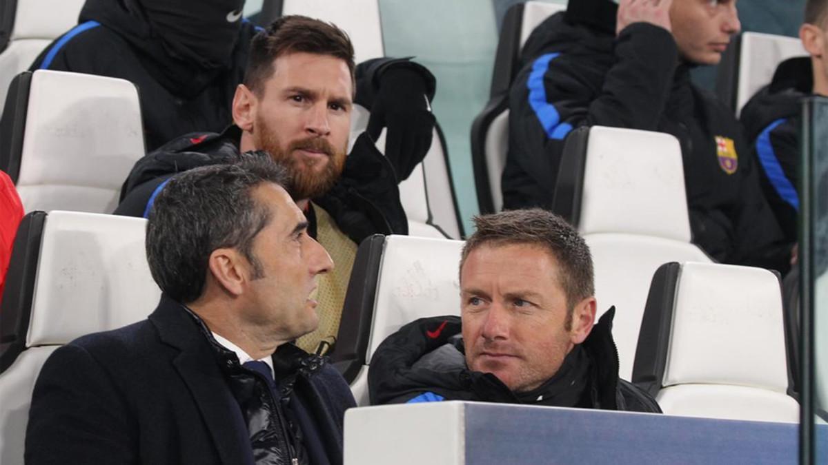 Messi y Valverde, juntos en el banquillo, una imagen poco común
