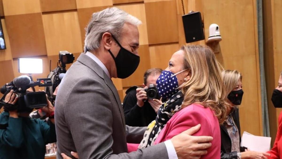 Jorge Azcón y Mayte Pérez, este jueves