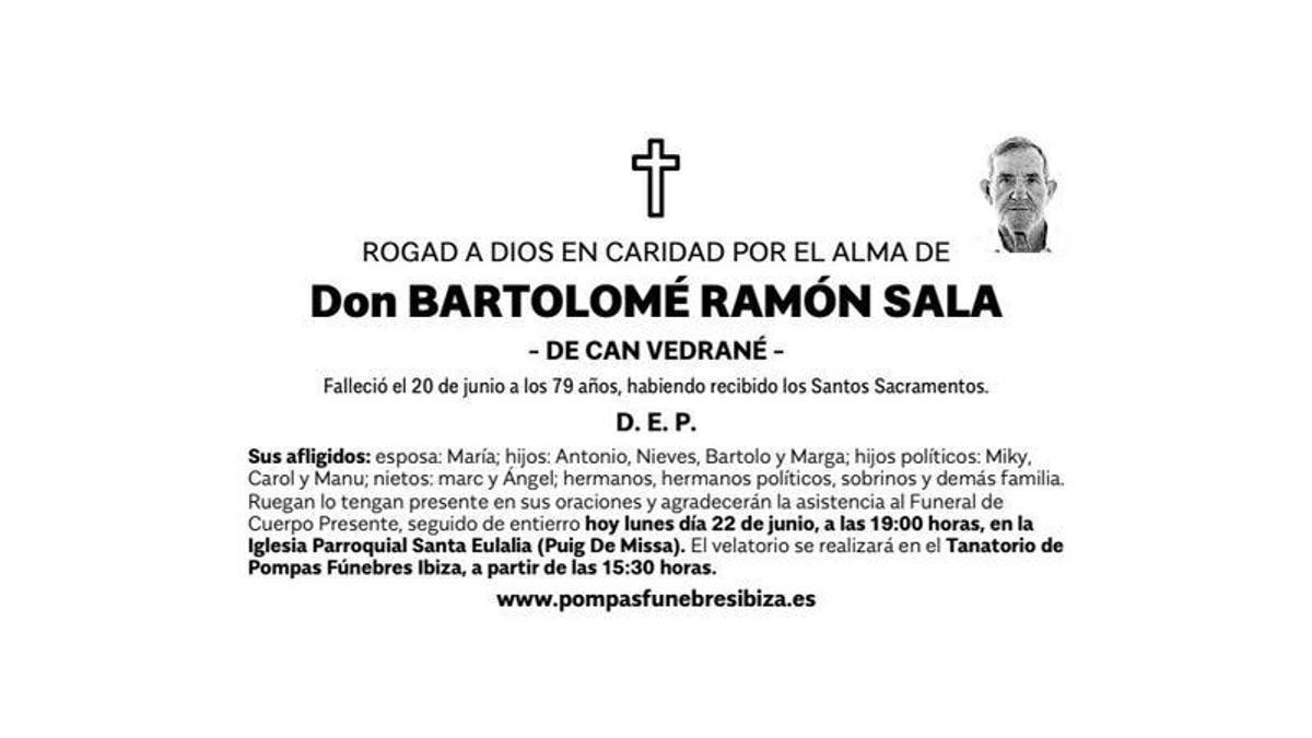 Esquela Bartolomé Ramón Sala