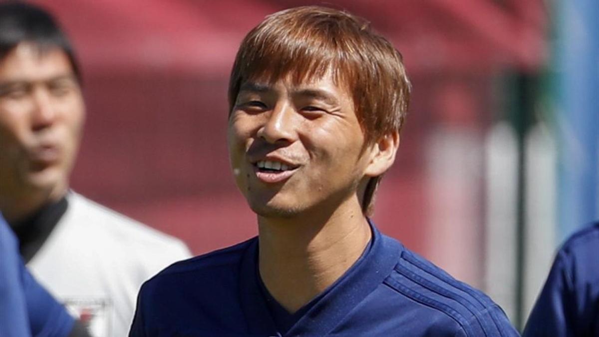 Inui durante un entrenamiento de Japón