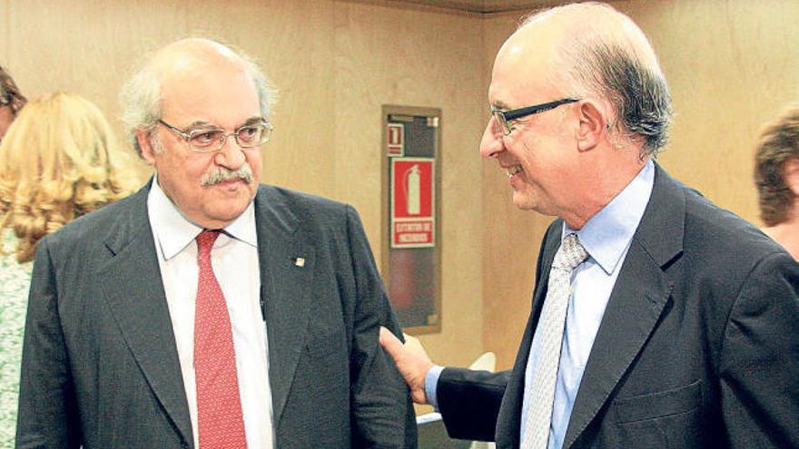 El conseller Andreu Mas-Colell amb el ministre Cristóbal Montoro