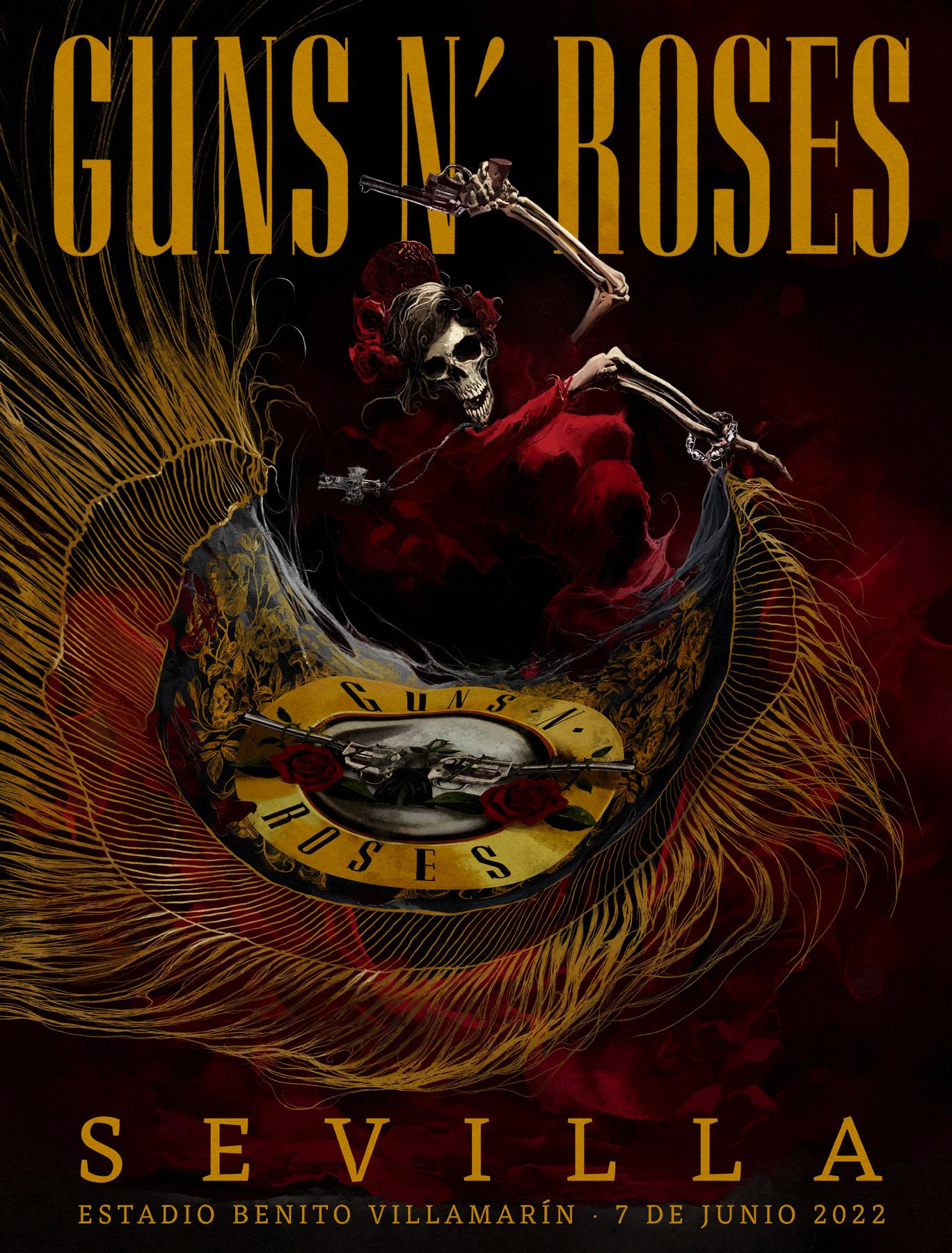 Su último trabajo hasta la fecha: el póster para el concierto de Guns ‘n’ Roses de la semana pasada en Sevilla.