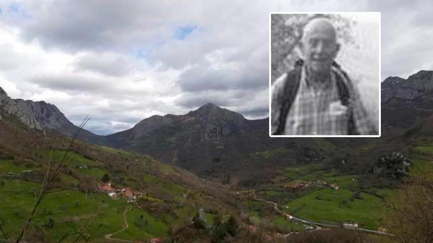 La zona de la desaparición. En el recuadro, Manuel Manzano, en una foto de hace unos años.