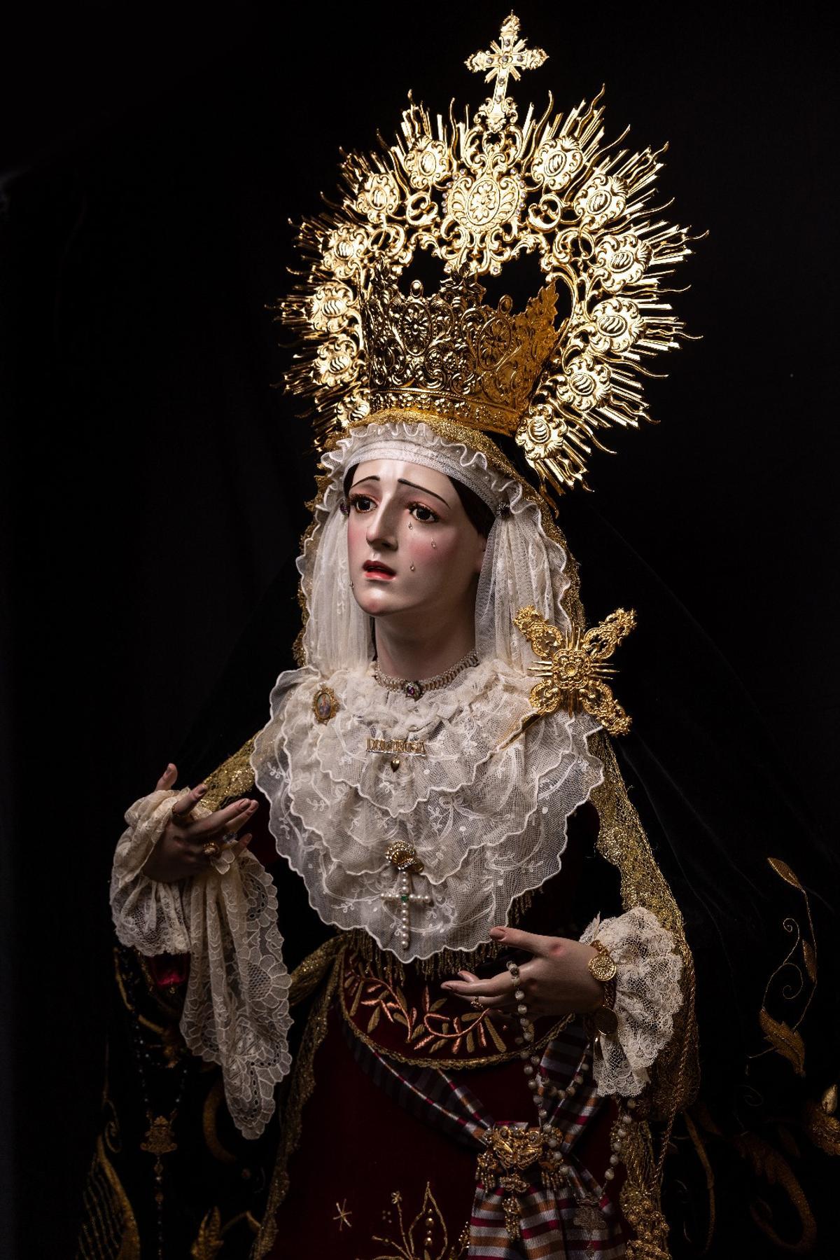 La Virgen de los Dolores, de Torremolinos, tras su restauración a cargo de Enrique Salvo Rabasco.