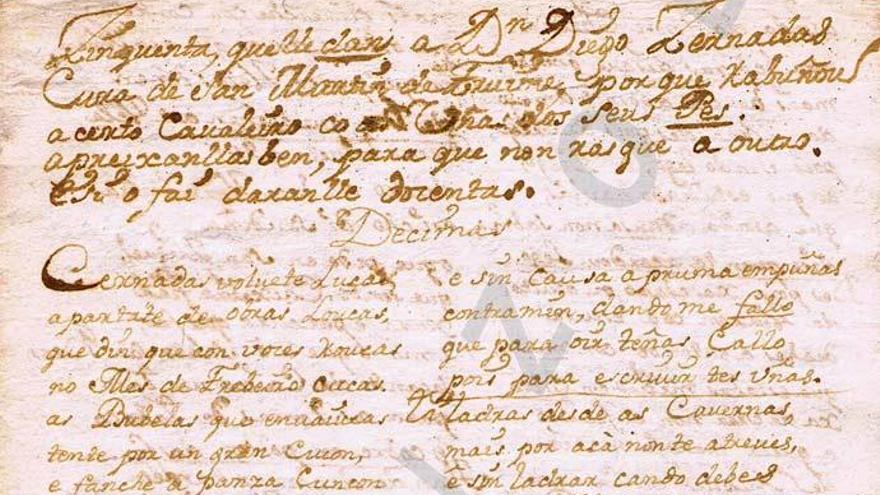 Manuscrito de 1770 descubierto por la UVigo. // Duvi