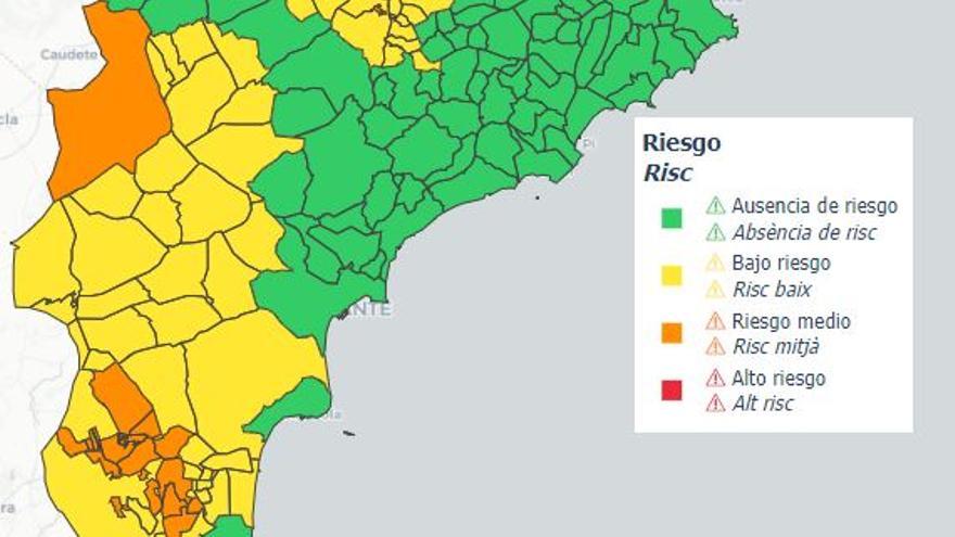 Temperaturas extremas: estos municipios de Alicante estarán hoy en riesgo medio