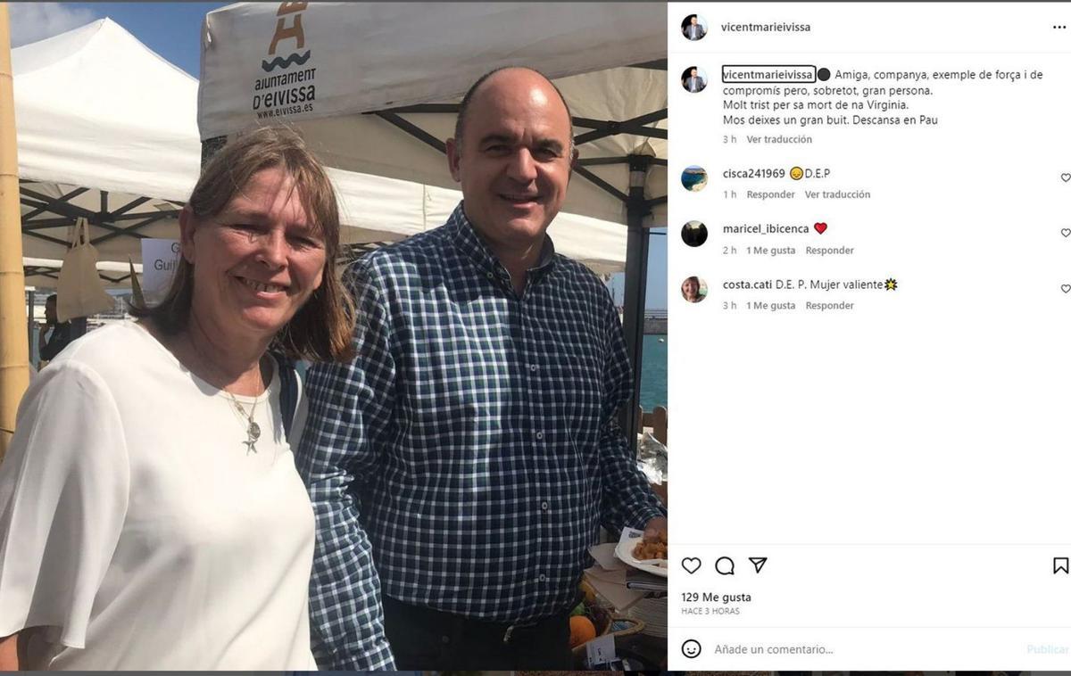 Publicación en Instagram del presidente Vicent Marí, con una foto junto a la exalcaldesa.