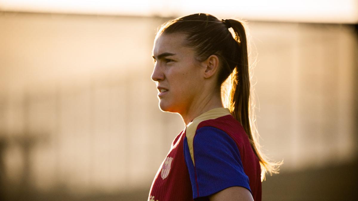 Patri Guijarro en un entrenamiento del Barça