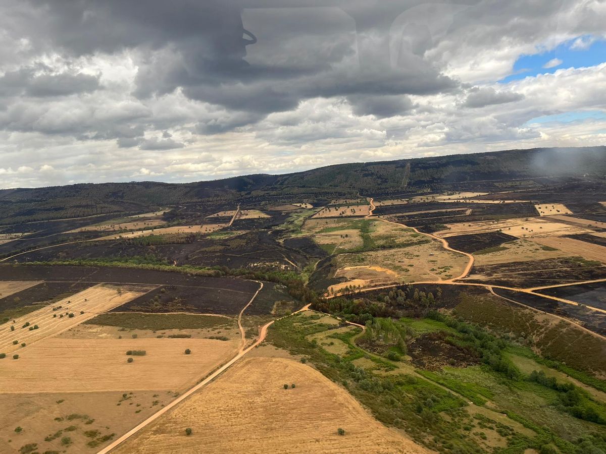 Vista aérea del incendio