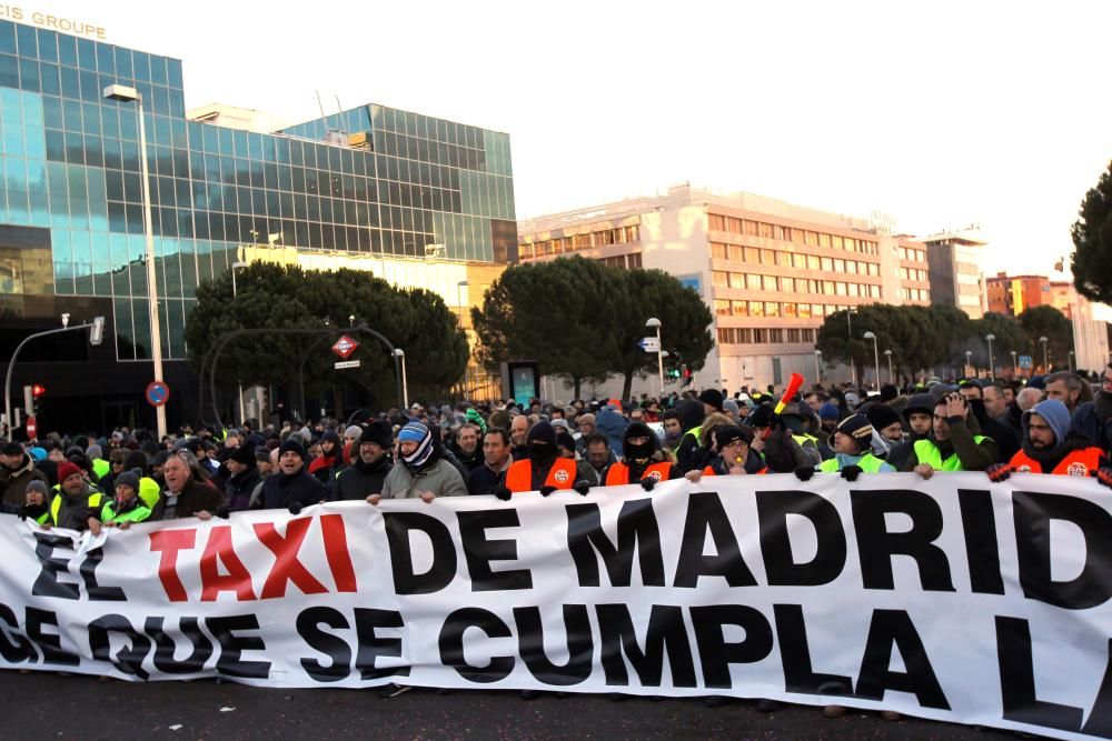 Las imágenes de las protestas de los taxistas.