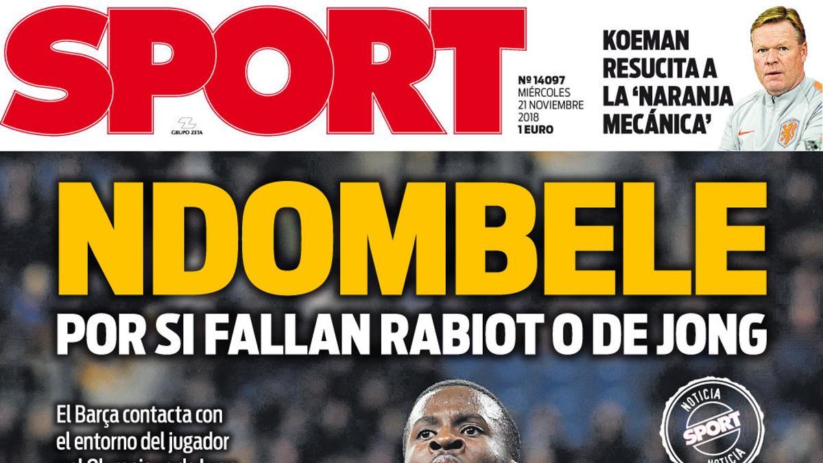 Esta es la portada de SPORT