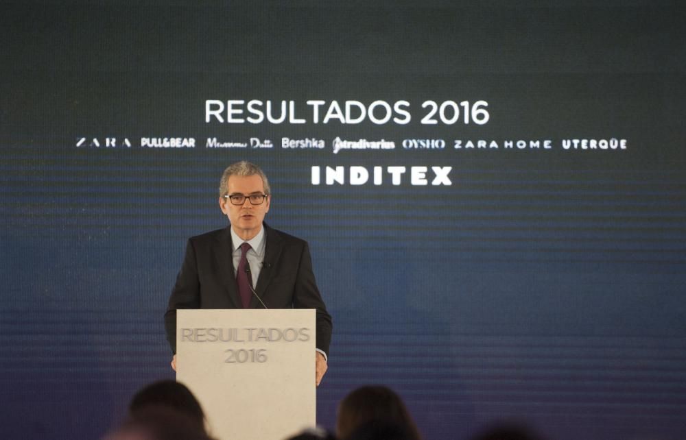 Pablo Isla presenta los resultados de Inditex 2016