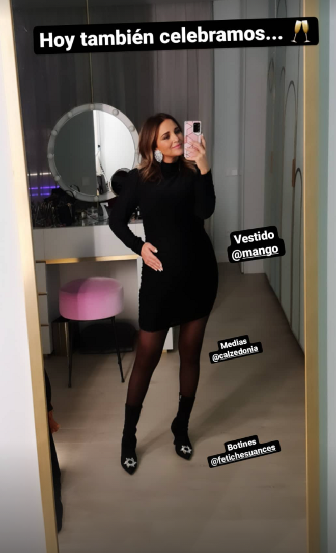 Paula Echevarría con un look total black